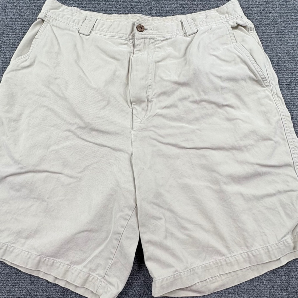 Tommy Bahama Relax Mens 34 Beige 100% Silk Flat Front Casual Island Shorts